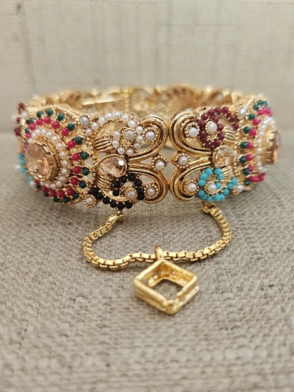 Fashion Bracelet Multi Color Beads Fancy Jewelry Traditional Bangle Wristband - Picture 9 of 12